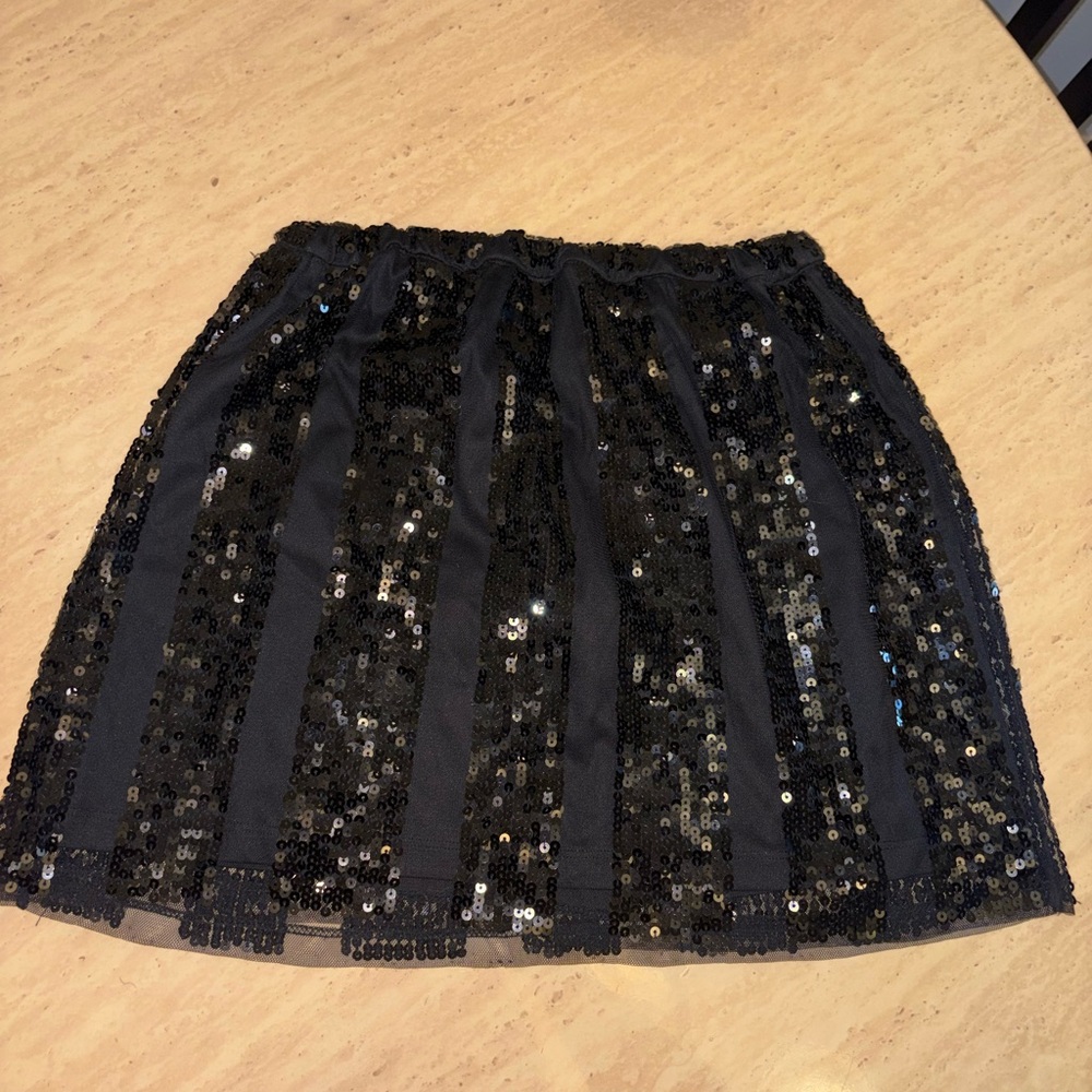 Elegant Black Sequin Skirt